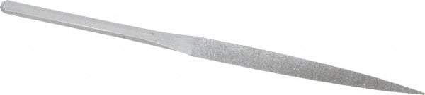 Strauss - 8-1/2" OAL Medium Three Square Needle Diamond File - 3/8" Wide x 3/8" Thick, 4-3/8 LOC, 126 Grit - Makers Industrial Supply