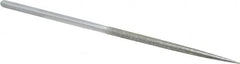 Strauss - 8-1/2" OAL Coarse Round Needle Diamond File - 1/4" Wide x 1/4" Thick, 4-3/8 LOC, 181 Grit - Makers Industrial Supply