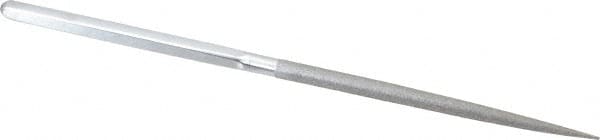 Strauss - 8-1/2" OAL Fine Round Needle Diamond File - 1/4" Wide x 1/4" Thick, 4-3/8 LOC, 91 Grit - Makers Industrial Supply