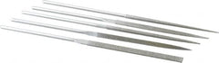 Strauss - 5 Piece Diamond Pattern File Set - 5-1/2" Long, Medium Coarseness, Round Handle, Set Includes Equalling, Half Round, Round, Square, Three Square - Makers Industrial Supply