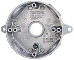 Cooper Crouse-Hinds - 1 Gang, (4) 3/4" Knockouts, Aluminum Round Outlet Box - 4-1/8" Overall Height x 4" Overall Width x 1-1/2" Overall Depth, Weather Resistant - Makers Industrial Supply