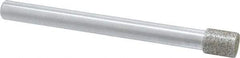 Strauss - 0.315" Head Diam x 3/8" Head Thickness Diamond (Abrasive) Grinding Pin - 1/4" Shank Diam x 3" Shank Length, Medium Grade, 80 Grit - Makers Industrial Supply