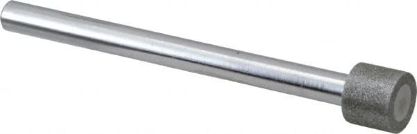 Strauss - 1/2" Head Diam x 0.394" Head Thickness Diamond (Abrasive) Grinding Pin - 1/4" Shank Diam x 3-1/2" Shank Length, (170 Mesh Grit) - Makers Industrial Supply