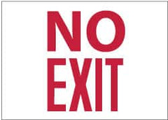 NMC - No Exit, Plastic Exit Sign - 14" Wide x 10" High, Glow-in-the-Dark - Makers Industrial Supply