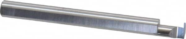 Accupro - 0.0175" Groove Width, 0.187" Min Hole Diam, 1/4" Max Hole Depth, Retaining Ring Grooving Tool - 0.05" Projection, 1-3/4" Shank Length, 2" OAL, Solid Carbide, Bright Finish - Exact Industrial Supply