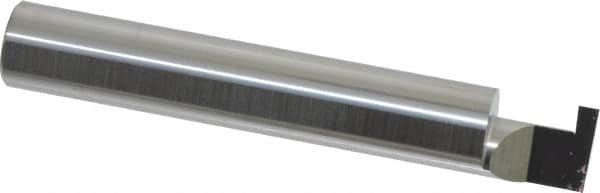 Accupro - 0.088" Groove Width, 3/8" Min Hole Diam, 3/8" Max Hole Depth, Retaining Ring Grooving Tool - 0.11" Projection, 2-1/8" Shank Length, 2-1/2" OAL, Solid Carbide, Bright Finish - Exact Industrial Supply