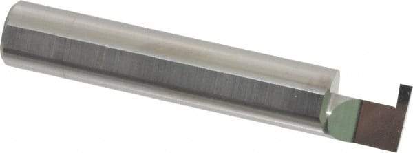 Accupro - 0.094" Groove Width, 1/2" Min Hole Diam, 1/2" Max Hole Depth, Retaining Ring Grooving Tool - 0.16" Projection, 2-1/2" Shank Length, 3" OAL, Solid Carbide, Bright Finish - Exact Industrial Supply