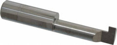 Accupro - 0.188" Groove Width, 1/2" Min Hole Diam, 1-1/2" Max Hole Depth, Retaining Ring Grooving Tool - 0.16" Projection, 1-1/2" Shank Length, 3" OAL, Solid Carbide, Bright Finish - Exact Industrial Supply