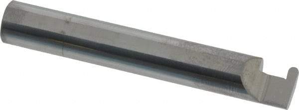 Accupro - 0.088" Groove Width, 3/8" Min Hole Diam, 1/4" Max Hole Depth, Full Radius Grooving Tool - 0.11" Projection, 2-1/4" Shank Length, 2-1/2" OAL, 0.044" Radius, Solid Carbide, Bright Finish - Exact Industrial Supply