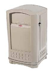 Rubbermaid - 50 Gal Beige Rectangle Trash Can - Polyethylene, 42-1/8" High x 24-3/4" Long x 25-1/4" Wide - Makers Industrial Supply