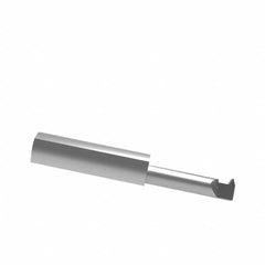 Accupro - 1-1/2" Cutting Depth, 8 to 32 TPI, 0.49" Diam, Internal Thread, Solid Carbide, Single Point Threading Tool - Bright Finish, 3" OAL, 1/2" Shank Diam, 0.12" Projection from Edge, 60° Profile Angle - Exact Industrial Supply