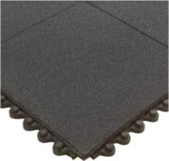 Wearwell - 3' Long x 3' Wide x 5/8" Thick, Anti-Fatigue Modular Matting Tiles - Male & Female, 4 Interlocking Sides, Black, For Dry & Wet Areas, Series 574 - Makers Industrial Supply