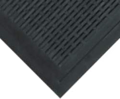 Wearwell - 5 Ft. Long x 3 Ft. Wide, Natural Rubber Surface, Raised Bars and Scrapers (Reversible) Entrance Matting - 5/16 Inch Thick, Outdoor, SBR Rubber, Black, 4 Edged Side, Series 224 - Makers Industrial Supply