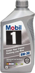 Mobil - 1 Quart Synthetic Engine Oil - Grade 5W-30 - Makers Industrial Supply