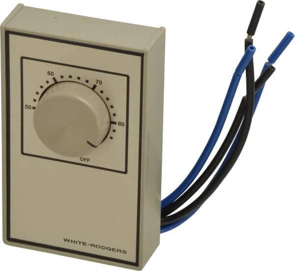 White-Rodgers - 40 to 85°F, Heat Only, Line Voltage Wall Thermostat - 120 to 277 Volts, DPST Switch - Makers Industrial Supply