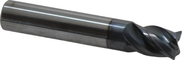 SGS - 7/16", 4 Flute, Single End, Solid Carbide, 0.0150 - 0.0200" Corner Radius End Mill - 2-1/2" OAL, Right Hand Flute, 5/8" LOC, Right Hand Cut - Makers Industrial Supply