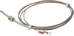 Thermo Electric - 32 to 900°F, J Universal Temp, Thermocouple Probe - 9 Ft. Cable Length, Stripped Ends with Spade Lugs, 1/4 Inch Probe Sheath Length, 1 Sec Response Time - Makers Industrial Supply