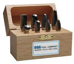 SGS Pro - 8 Piece, 3/16" Shank Burr Set - Tungsten Carbide, Multiple Head Shape - Makers Industrial Supply