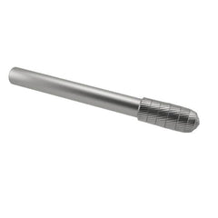 SGS Pro - 5/16" Cut Diam, 1/4" Shank Diam, Cylinder with Radius Head Double Cut Burr - Carbide, Radius End, 3/4" LOC, 2-1/2" OAL - Makers Industrial Supply