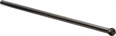 SGS Pro - 3/8" Cut Diam, 1/4" Shank Diam, Ball Head Single Cut Burr - Carbide, Radius End, 5/16" LOC - Makers Industrial Supply