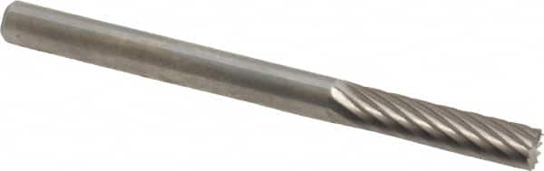 SGS Pro - 1/8" Cut Diam, 1/8" Shank Diam, Cylinder with End Cut Head Single Cut Burr - Carbide, End Cut End, 9/16" LOC - Makers Industrial Supply