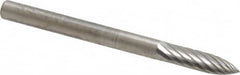 SGS Pro - 1/8" Cut Diam, 1/8" Shank Diam, Tree Head Single Cut Burr - Carbide, Point End, 1/2" LOC, 1-1/2" OAL - Makers Industrial Supply