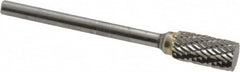 SGS Pro - 1/4" Cut Diam, 1/8" Shank Diam, Cylinder Head Double Cut Burr - Carbide, Flat End, 1/2" LOC, 2-1/4" OAL - Makers Industrial Supply