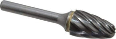 SGS Pro - 5/8" Cut Diam, 1/4" Shank Diam, Tree with Radius Head Single Cut Burr - Carbide, Radius End, 1" LOC, 2-3/4" OAL - Makers Industrial Supply