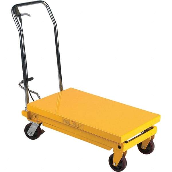 Wesco Industrial Products - 700 Lb Capacity Manual Hydraulic Post Lift Table - 37" to 35" Lift Height, 32" Platform Length x 19-1/2" Platform Width - Makers Industrial Supply