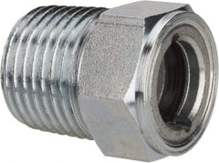 Trico - 1" Sight Diam, 1/2" Thread, 1-3/32" OAL, Viewport Sight Glass & Flow Sight - 7/8" Hex Head, With Baffle - Makers Industrial Supply