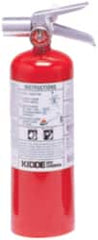 Kidde - 5 Lb, 5-B:C Rated, Halotron Fire Extinguisher - 4-1/4" Diam x 15-1/4" High, 100 psi, 15' Discharge in 9 sec, Steel Cylinder - Makers Industrial Supply