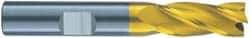 RobbJack - 9/16", 1-1/4" LOC, 9/16" Shank Diam, 3-1/2" OAL, 3 Flute, Solid Carbide Square End Mill - Single End, TiN Finish, Spiral Flute, 60° Helix, Centercutting, Right Hand Cut, Right Hand Flute, Series ST-360 - Makers Industrial Supply