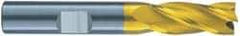 RobbJack - 9/16", 1-1/4" LOC, 9/16" Shank Diam, 3-1/2" OAL, 3 Flute, Solid Carbide Square End Mill - Single End, TiN Finish, Spiral Flute, 60° Helix, Centercutting, Right Hand Cut, Right Hand Flute, Series ST-360 - Makers Industrial Supply