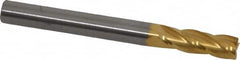 RobbJack - 1/4", 3/4" LOC, 1/4" Shank Diam, 2-1/2" OAL, 4 Flute, Solid Carbide Square End Mill - Single End, TiN Finish, 30° Helix, Centercutting, Right Hand Cut, Right Hand Flute, Series ST-430 - Makers Industrial Supply