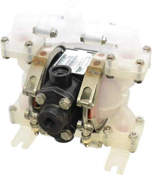 SandPIPER - 1/4" NPT, Nonmetallic, Air Operated Diaphragm Pump - Santoprene Diaphragm, Polypropylene Housing - Makers Industrial Supply