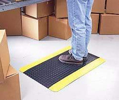 Wearwell - 3' Long x 2' Wide, Dry Environment, Anti-Fatigue Matting - Black, Vinyl with Vinyl Sponge Base, Beveled on 4 Sides - Makers Industrial Supply