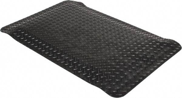 Wearwell - 3' Long x 2' Wide, Dry Environment, Anti-Fatigue Matting - Black, Vinyl with Nitrile Blend Base, Beveled on 4 Sides - Makers Industrial Supply