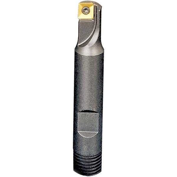 Iscar - 1-1/4" Cut Diam, 0.22" Max Depth of Cut, 1" Shank Diam, 3-1/2" OAL, Indexable Square Shoulder End Mill - Weldon Shank, 90° Lead Angle, Series Heliquad - Makers Industrial Supply