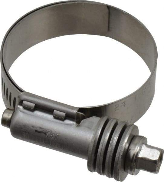 IDEAL TRIDON - Stainless Steel Auto-Adjustable Worm Drive Clamp - 1/2" Wide x 1/2" Thick, 1-1/16" Hose, 1-1/16 to 2" Diam - Makers Industrial Supply