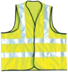 OccuNomix - Size 2XL High Visibility Yellow Solid General Purpose Vest - 48 to 50" Chest, ANSI 107-2015, Hook & Loop Closure, Polyester - Makers Industrial Supply