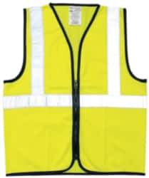 OccuNomix - Size 5XL High Visibility Yellow Solid General Purpose Vest - 60 to 62" Chest, ANSI 107-2015, Zipper Closure, Polyester - Makers Industrial Supply