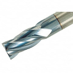 Iscar - 0.313", 0.81" LOC, 5/16" Shank Diam, 2-1/2" OAL, 4 Flute, Solid Carbide Square End Mill - Single End, TiAlN Finish, Spiral Flute, 30° Helix, Right Hand Cut, Right Hand Flute - Makers Industrial Supply