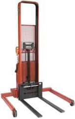 Wesco Industrial Products - 2,000 Lb Capacity, 86" Lift Height, Battery Operated Lift - 1-1/2" Lowered Height, 24" Load Center, 42" Fork Length - Makers Industrial Supply