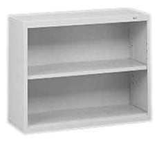 Tennsco - 2 Shelf, 28" High x 34-1/2" Wide Bookcase - 13-1/2" Deep, Steel, Putty - Makers Industrial Supply