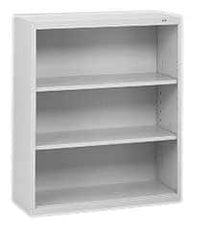 Tennsco - 3 Shelf, 40" High x 34-1/2" Wide Bookcase - 13-1/2" Deep, Steel, Putty - Makers Industrial Supply