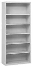 Tennsco - 6 Shelf, 78" High x 34-1/2" Wide Bookcase - 13-1/2" Deep, Steel, Putty - Makers Industrial Supply