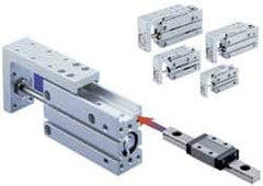 SMC PNEUMATICS - 6mm Bore x 20mm Stroke Compact Slide Cylinder - 101.5 Max psi, 14 to 158°F, M5x0.8 Port, 59.5mm Long x 16mm Wide x 39mm High - Makers Industrial Supply