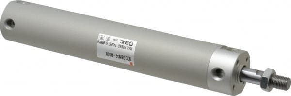 SMC PNEUMATICS - 1-1/4" Bore Double Acting Air Cylinder - 1/8 Port, 7/16-20 Rod Thread, 140 Max psi, 40 to 140°F - Makers Industrial Supply