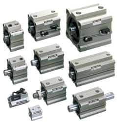 SMC PNEUMATICS - 3/4" Stroke x 4" Bore Double Acting Air Cylinder - 3/8 Port, 3/4-16 Rod Thread, 145 Max psi, 15 to 160°F - Makers Industrial Supply