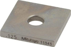 Mitutoyo - 0.125" Square Steel Gage Block - Accuracy Grade 0, Includes Certificate of Inspection - Makers Industrial Supply